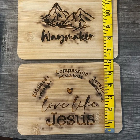 Set of 2:  Engraved Bamboo cutting boards — 'Waysmaker' & 'Love Like Jesus' - Picture 2 of 3